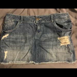 3/$10-ELLE Jean Skirt with gold glitter underlays